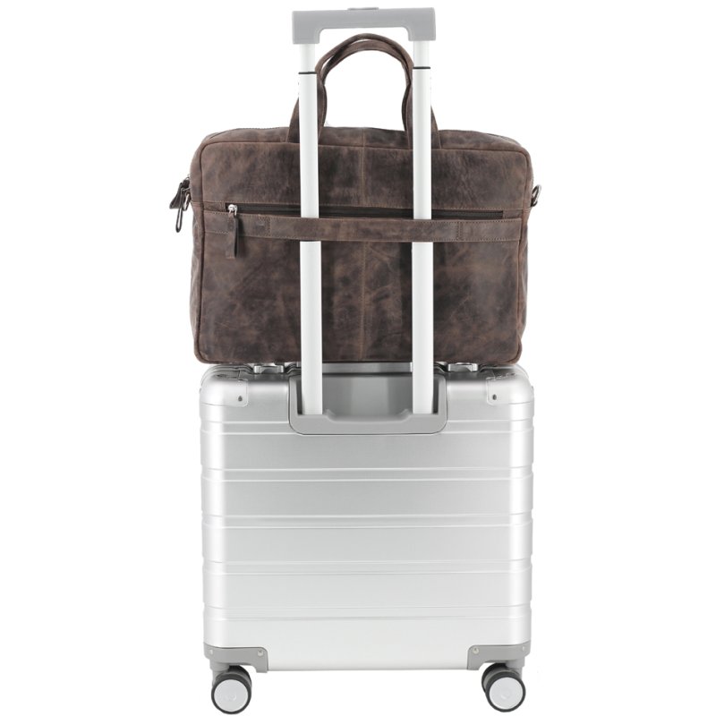 PRIDE&SOUL laptoptas RAILEY, leder, bruin, 15 inch
